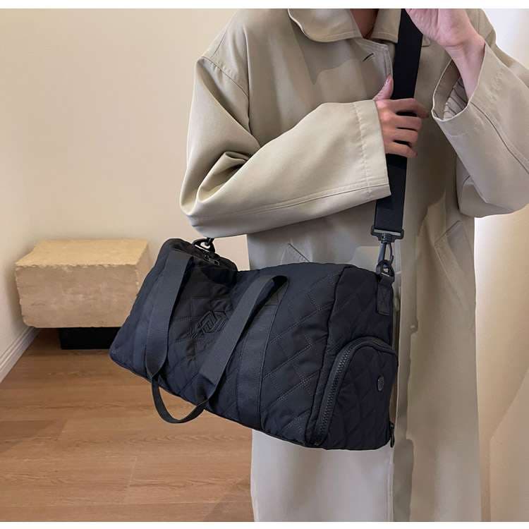 キルティング加工大容量ボストンバッグ 25L