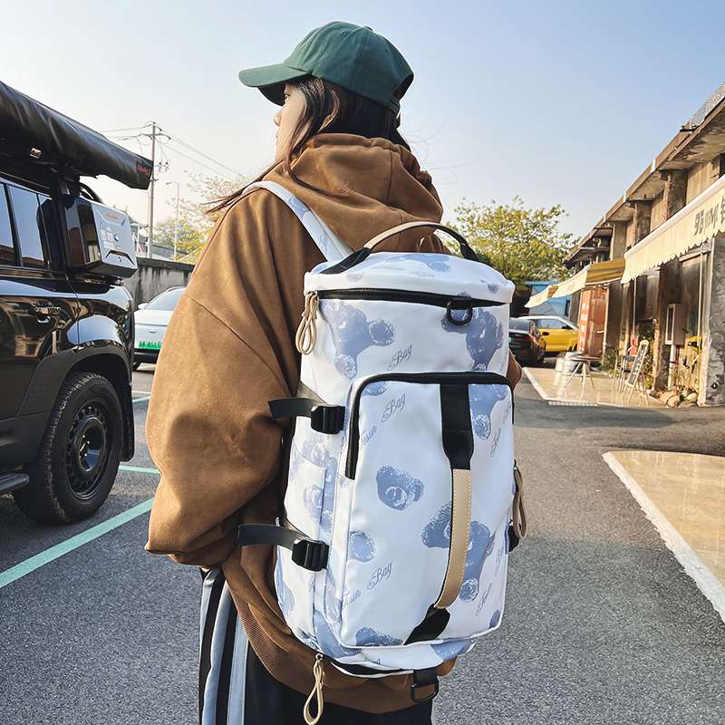 ボストンバッグ 柄入りユニセックス大容量ボストンリュック 30L
