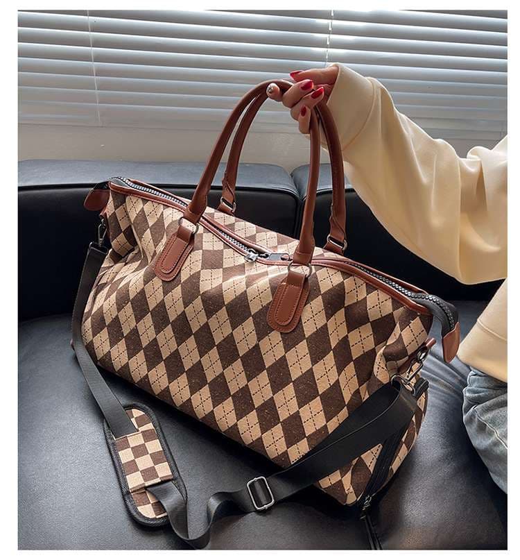 アーガイル柄ボストンバッグ 30L