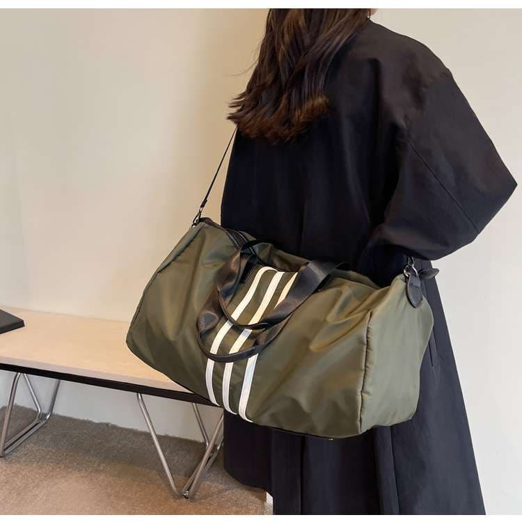 大容量 3本線デザイン ボストンバッグ 30L