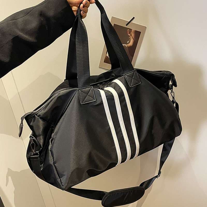 大容量 3本線デザイン ボストンバッグ 30L