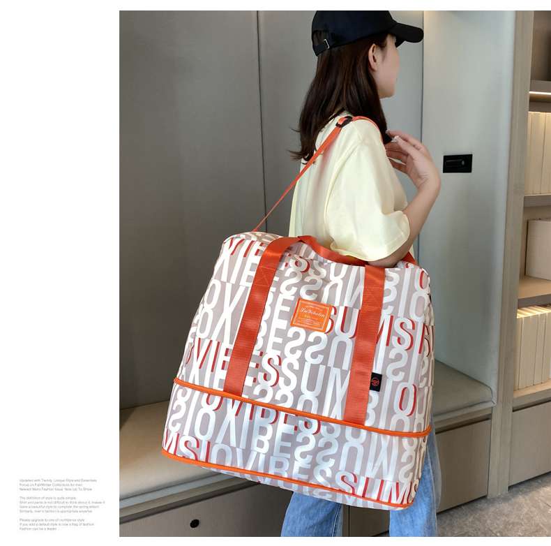 アルファベットデザイン ボストンバッグ 45L