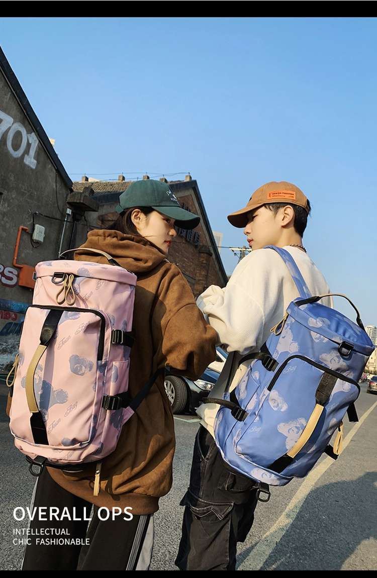 ボストンバッグ 柄入りユニセックス大容量ボストンリュック 30L