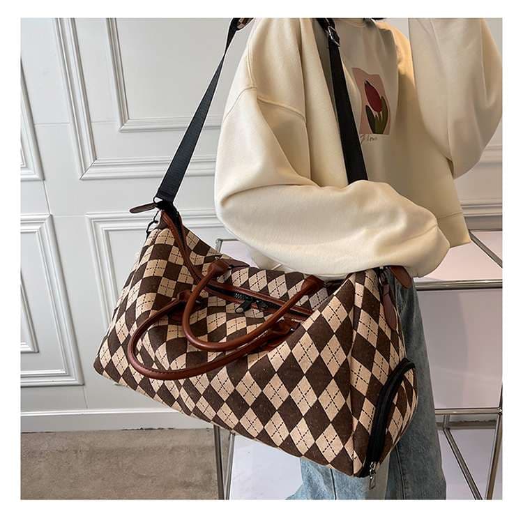 アーガイル柄ボストンバッグ 30L