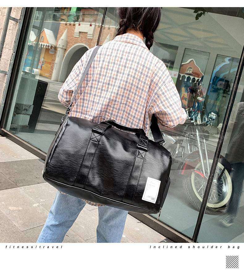 多機能レザー調トラベルボストンバッグ 25L 35L