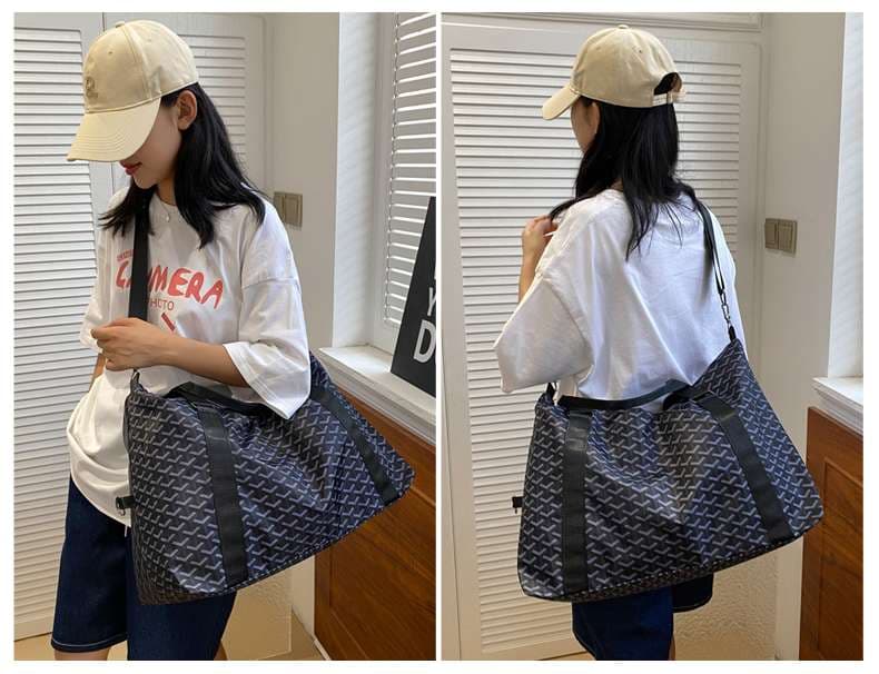 幾何学模様トラベルボストンバッグ