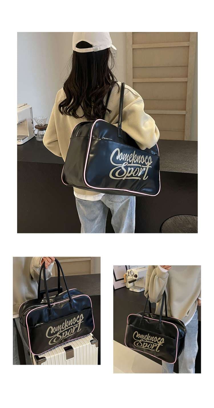 レトロスポーツ風 大容量ボストンバッグ 20L