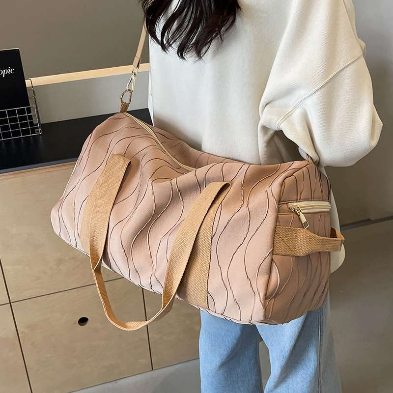 ウェーブデザイン ボストンバッグ 大容量旅行用 25L