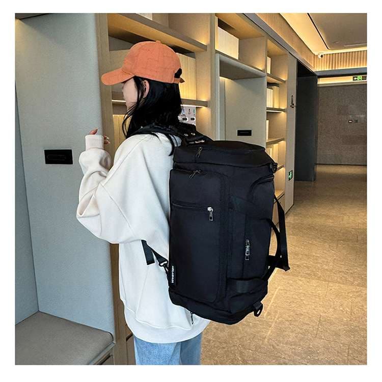 多機能ポケット付き大容量ボストンバッグ 35L