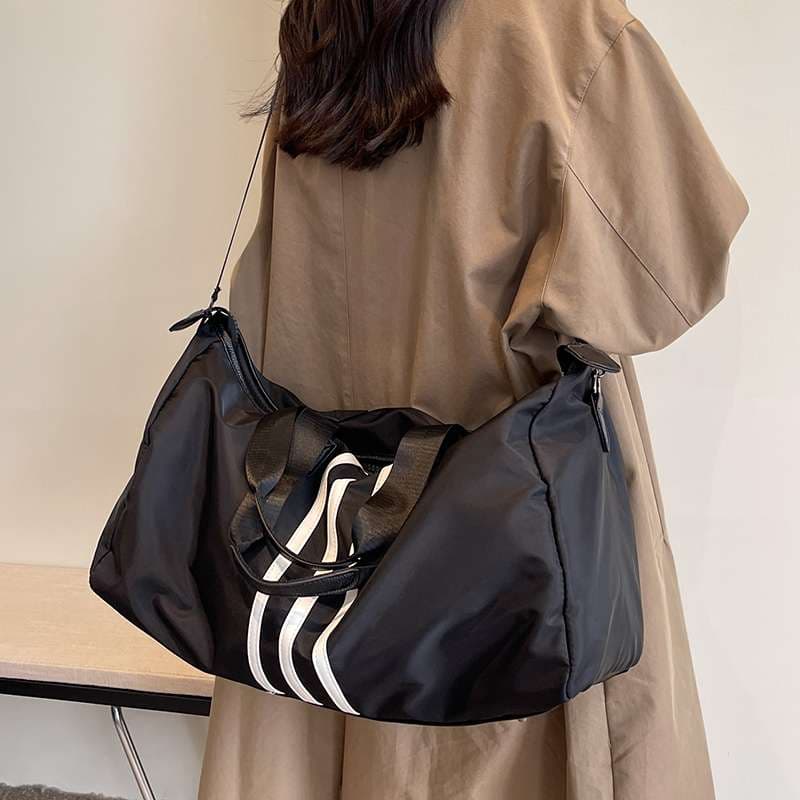 大容量 3本線デザイン ボストンバッグ 30L
