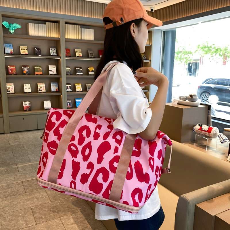 レオパード柄大容量ボストンバッグ 35L