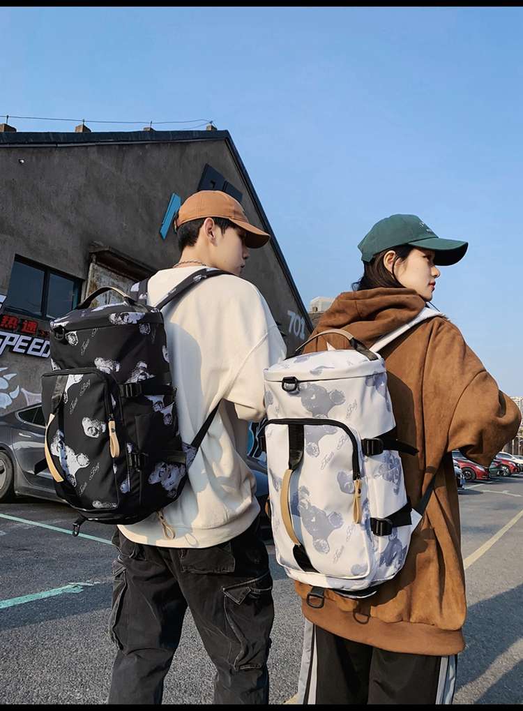ボストンバッグ 柄入りユニセックス大容量ボストンリュック 30L