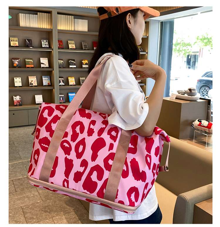レオパード柄大容量ボストンバッグ 35L