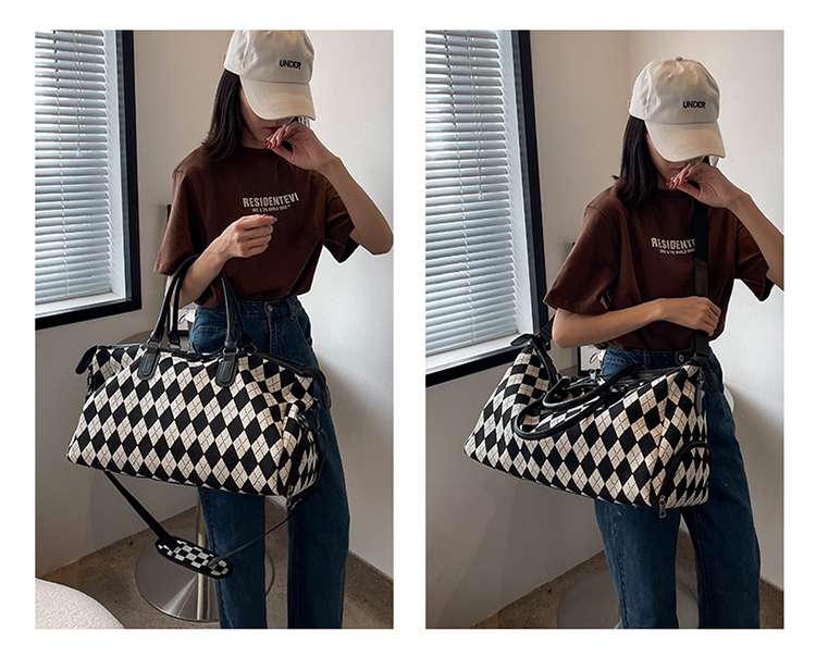 アーガイル柄ボストンバッグ 30L