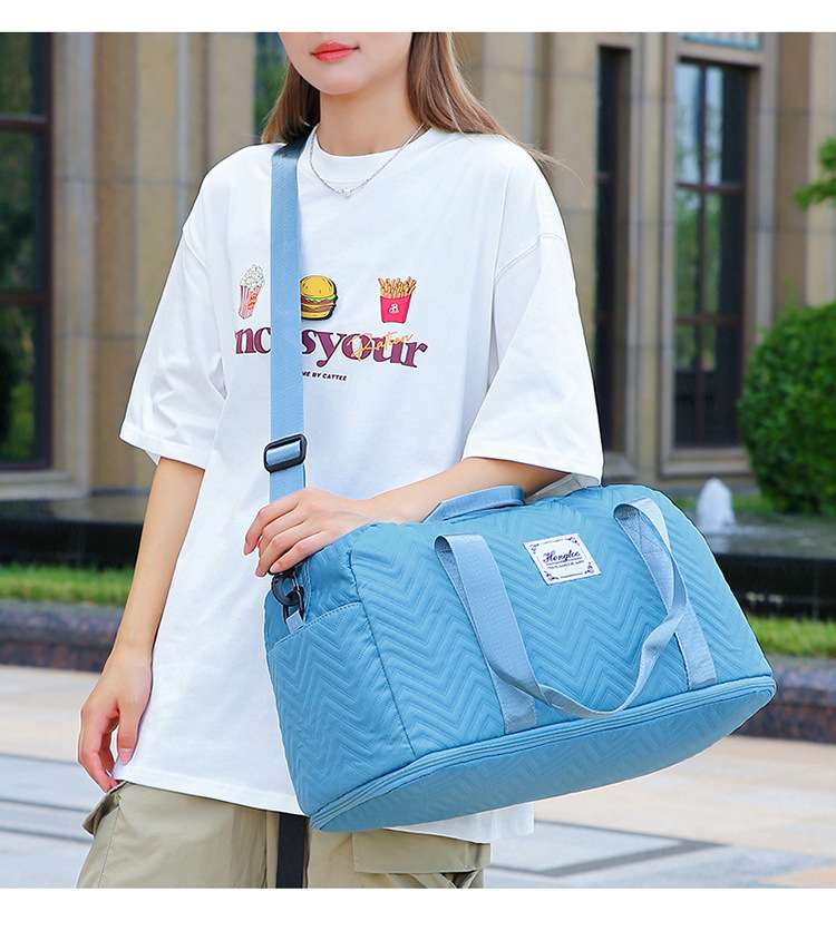 多機能キルティング柄旅行ボストンバッグセット