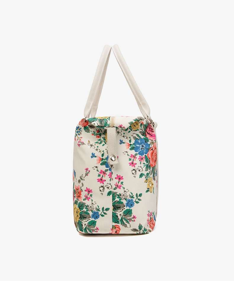 花柄キャンバス地ボストンバッグ 25L