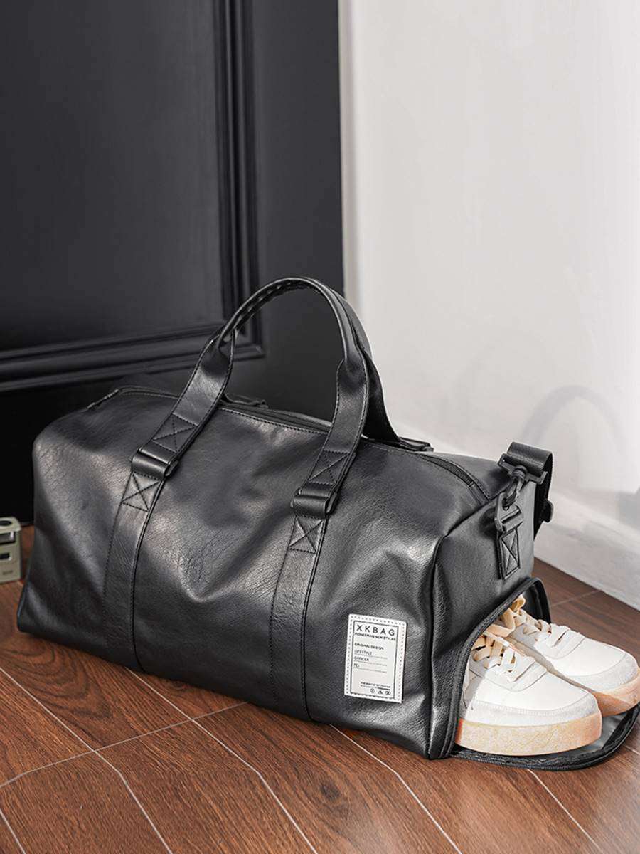 多機能レザー調トラベルボストンバッグ 25L 35L