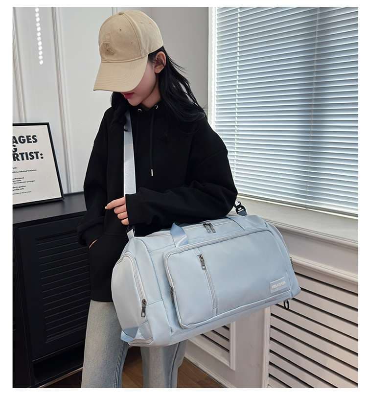 多機能ポケット付き大容量ボストンバッグ 35L