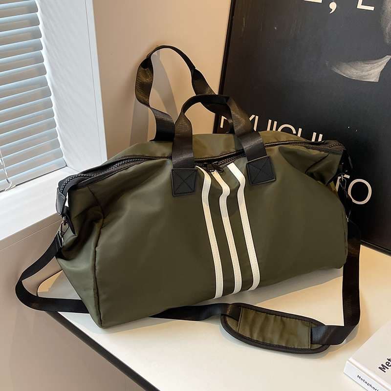 大容量 3本線デザイン ボストンバッグ 30L