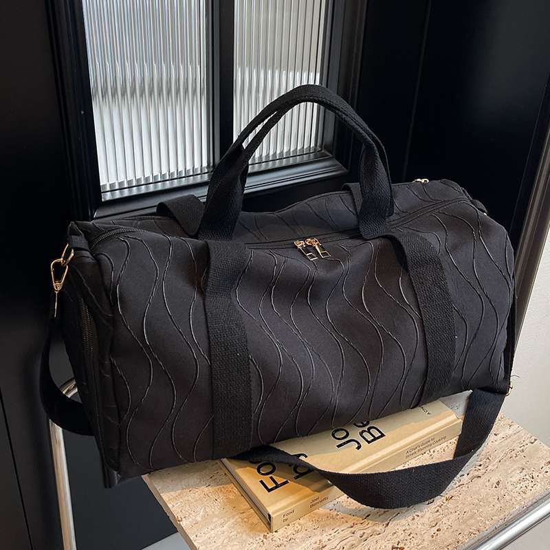 ウェーブデザイン ボストンバッグ 大容量旅行用 25L
