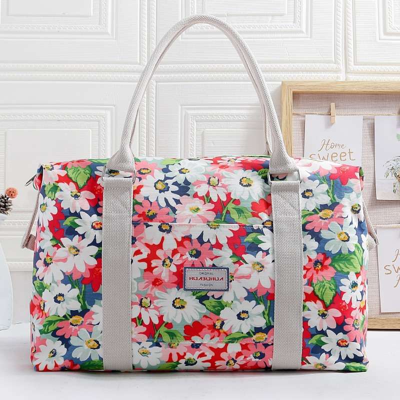 花柄キャンバス地ボストンバッグ 25L