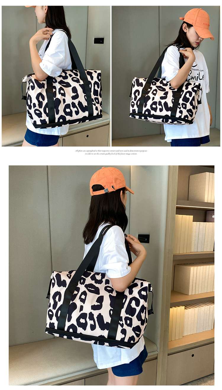 レオパード柄大容量ボストンバッグ 35L