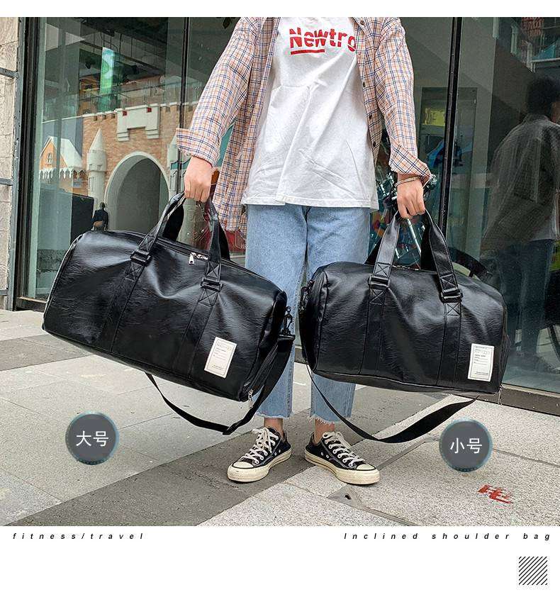多機能レザー調トラベルボストンバッグ 25L 35L