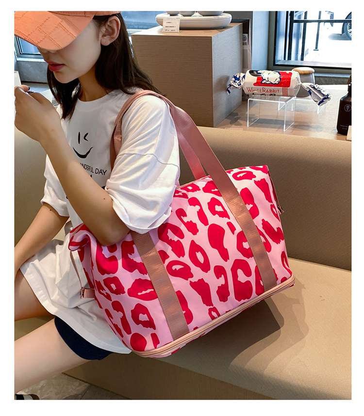 レオパード柄大容量ボストンバッグ 35L