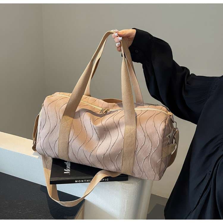 ウェーブデザイン ボストンバッグ 大容量旅行用 25L
