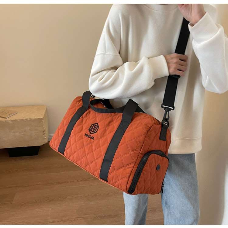 キルティング加工大容量ボストンバッグ 25L