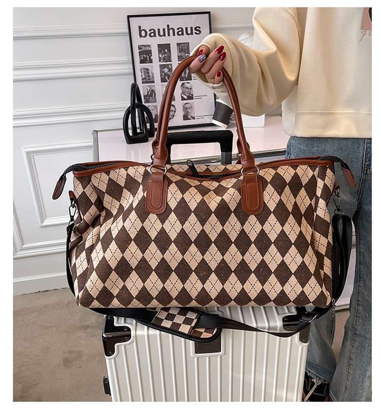 アーガイル柄ボストンバッグ 30L