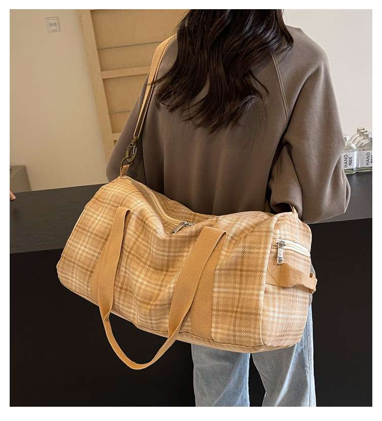チェック柄トラベルボストンバッグ 20L